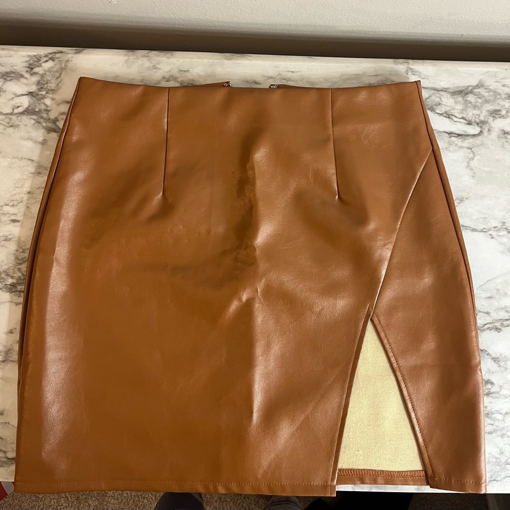 Faux Leather Skirt